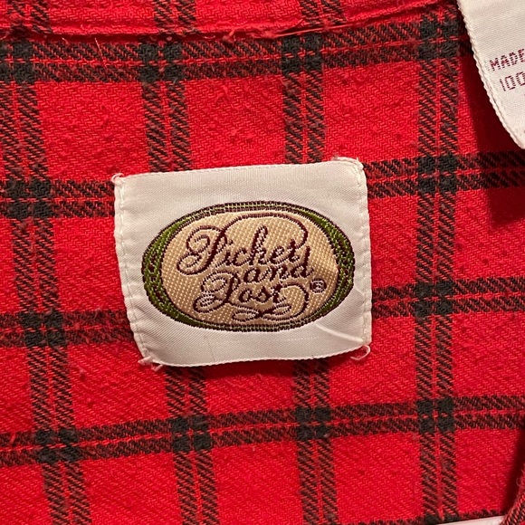 Picket and Post Vintage Cotton Button Up Red Plaid Flannel Size Medium - Picture 6 of 6